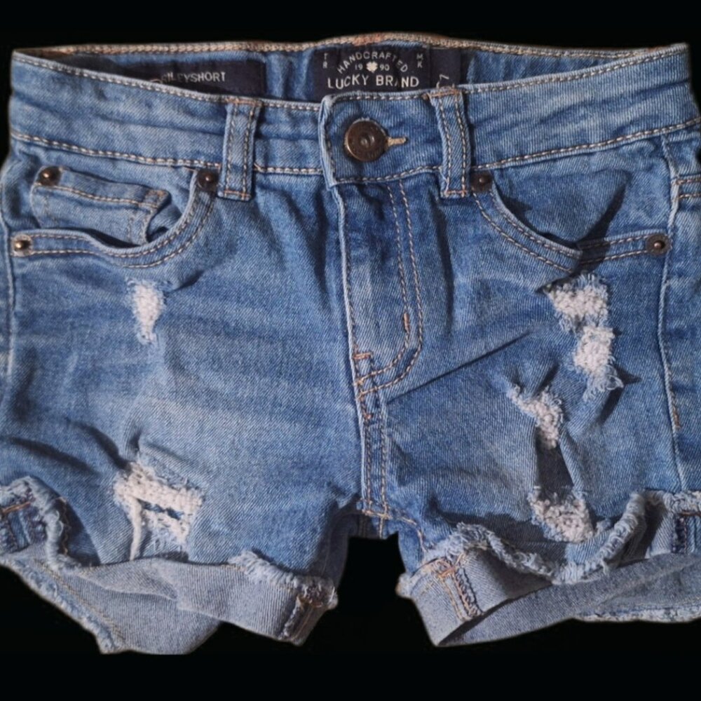 Lucky Brand Denim Shorts Girls Size 7 Riley Short Distressed